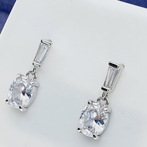 925 Sterling Silver CZ Stud Earrings for Women/Girl, US925P1218 - Picture 4 of 7